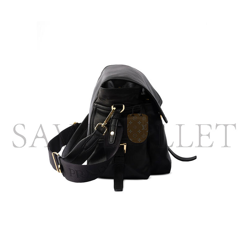 PRADA LARGE NAPPA LEATHER FLAP SHOULDER BAG 1BD391 (37.5*19*12cm)
